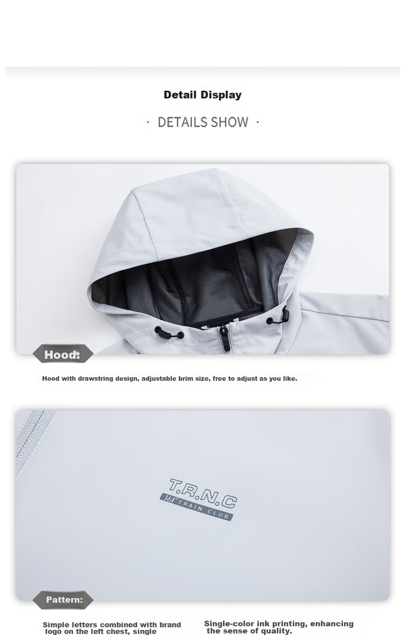 361° Men's Triple-Protection Jacket, Autumn Water-Repellent Sportswear, Casual Commuter Hooded Windbreaker, Outdoor Jacket 41