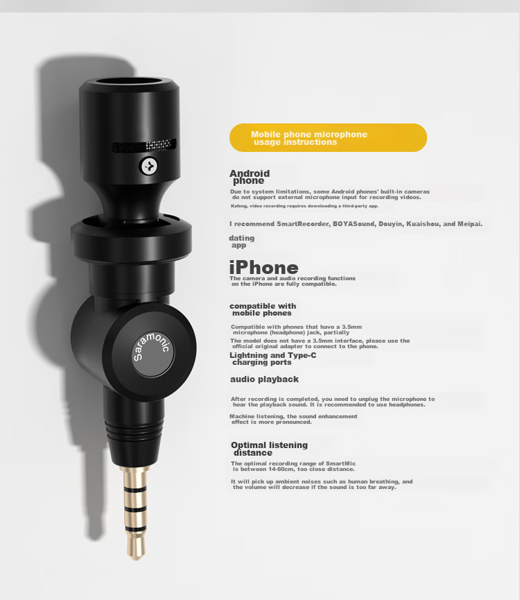 Saramonic SR-XM1 Camera External Microphone for DSLR Shooting, Short Video Interviews, Live Streaming, High-Definition Audio Recording, Small Microphone Device 8