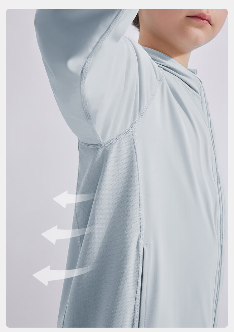 JD Jingzao [Cloud Sense Sunscreen] Children's Sun Protection Clothing Girls Boys 2024 Summer UV Protection Gray 150/72 9