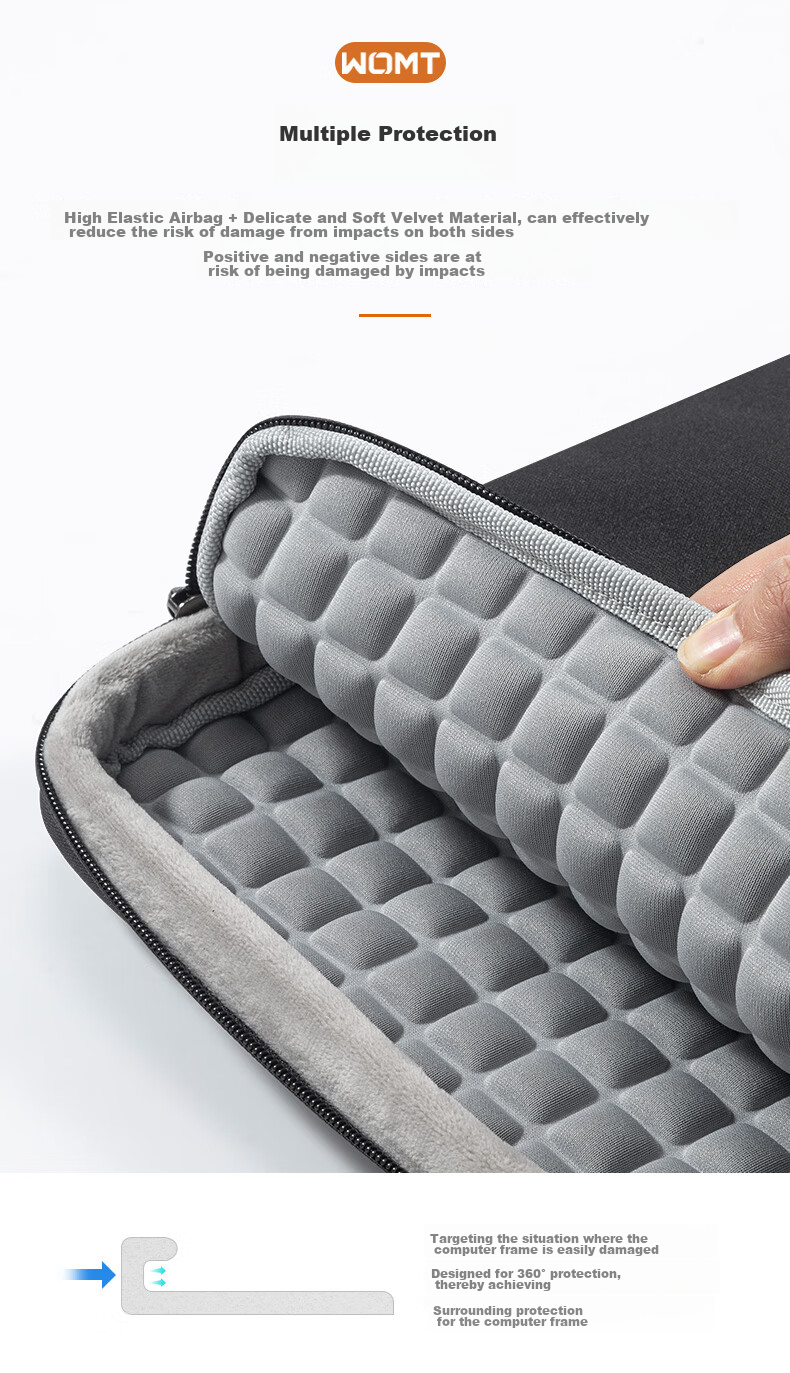 WOMT Tablet Storage Pouch Compatible with Apple IPad Pro 12.9-Inch/Huawei MatePad Pro 12.6-Inch/Lenovo Xiaoxin Pad Xiaomi 5/6, Inner Sleeve Protective Case 5
