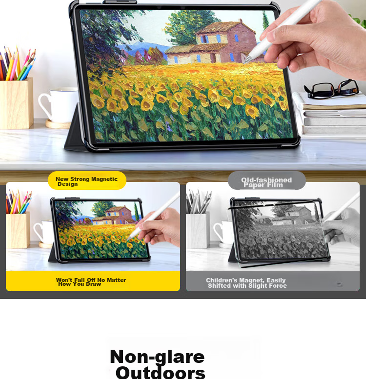 ESCASE IPad Air 5/4/pro Magnetic Paper-Like Film, Removable, Compatible with 2022/2021/2020/2018 Models, Full Screen Protection for 11/10.9-Inch Tablets, Writing And Drawing Kent Film 8