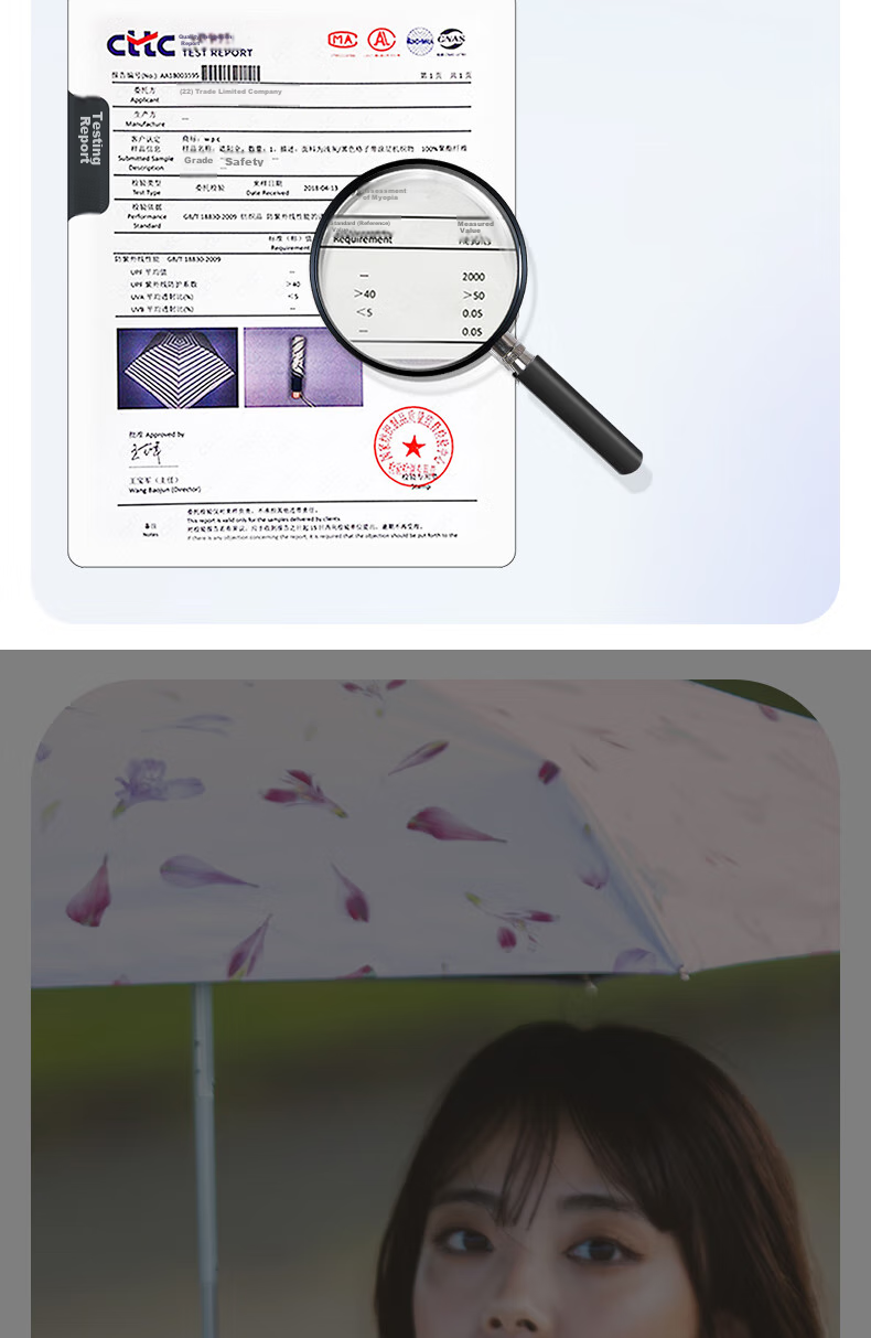 Wpc. Plantica Huadao Jia Huayang Co-Branded Colorful Black Umbrella, Sun And Rain Dual-Use Folding Parasol 15