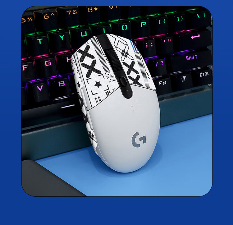BUBM GpW Anti-Slip Sticker G304, Special Sweat-Absorbing Side Sticker G102, Sticker for Gaming, Frosted Anti-Slip And Sweat-Absorbing, Wired And Wireless Mouse Sticker Special, White Floral Collectio 7