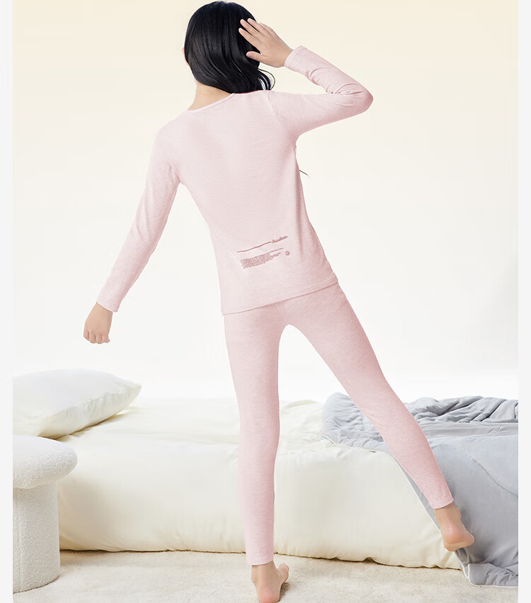 Jiusuiban Children's Thermal Underwear, Girls' Autumn And Winter Thin Base Layer Cotton Sweater Set, Big Kids' Autumn Clothes And Pants, Pajamas And Sleepwear 16