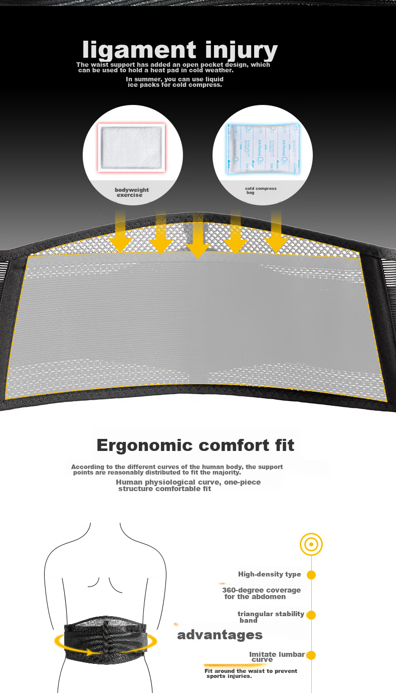 D&M Sports Waist Support Fitness Lumbar Disc Lumbar Belt Waist Fixation Support Protective Breathable Waistband for Men And Wome 6