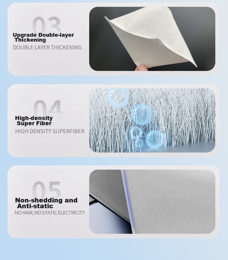 Masentek Screen Protection Cloth, Apple-Specific, Double-Layer Thickened, High-Density Microfiber, Screen-Friendly, Suitable for IPhone, IPad, MacBook AirPods, Washable 4