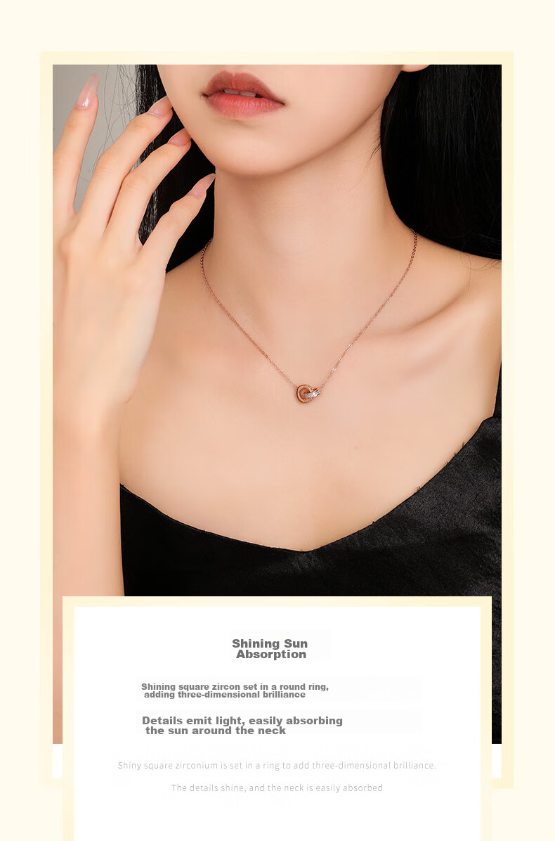 CHOW TAI SENG Interlocking Pure Silver Necklace for Women, 2026 New Light Luxury High-End Birthday Gift for Best Friend Or Girlfriend 4