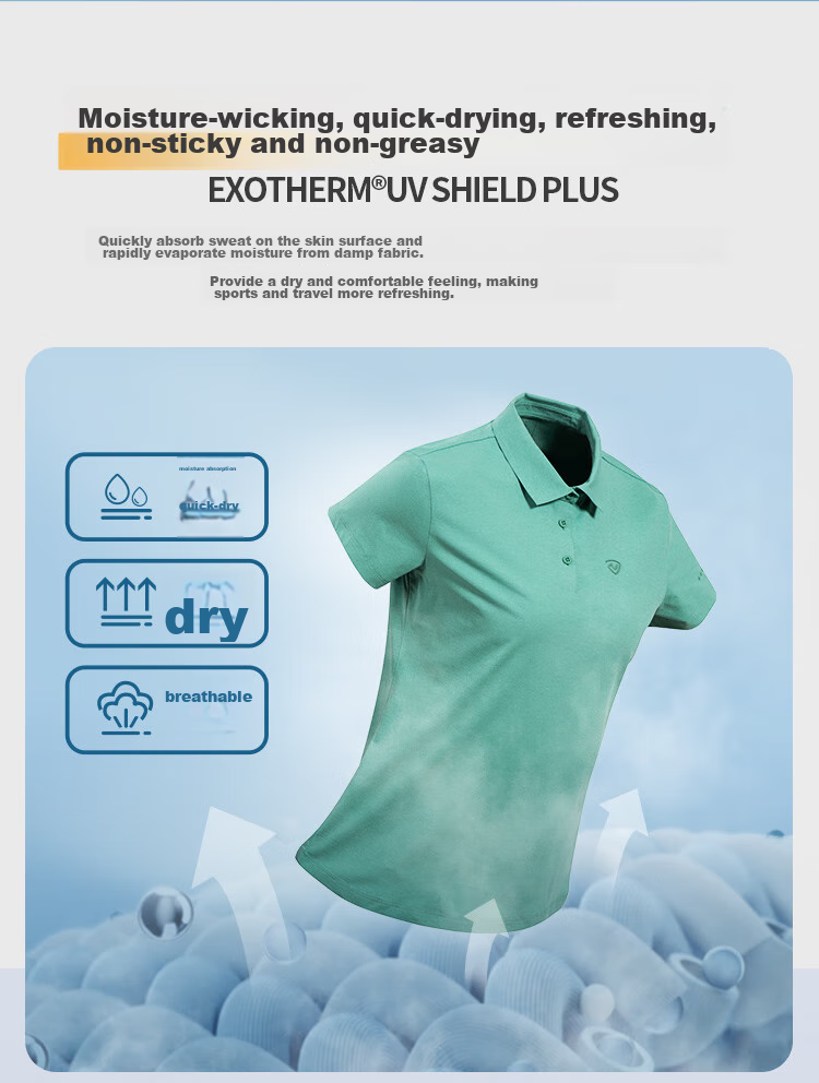 NORTHLAND Women's Sun Protection Polo Shirt with Collar, Outdoor Breathable Quick-Dry Comfortable Cool-Feeling Solid Color Versatile POLO Shirt for Wome 4