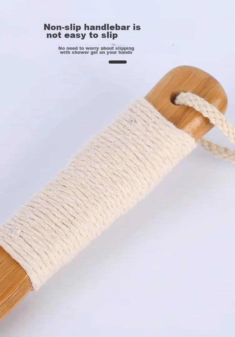 Baoshi Back Scrubber, Bath Brush, Pig Bristle Brush Head, Nanmu Bamboo Long Handle, Deep Cleaning Back Scrubbing Bristle Brush 7