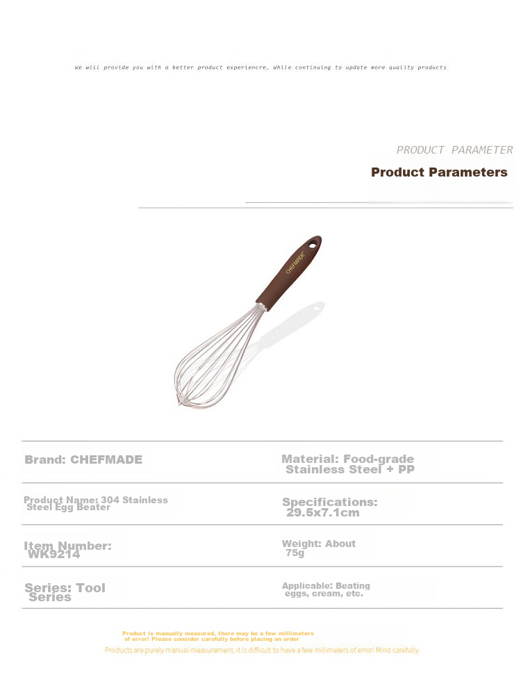 Xuechu Stainless Steel Manual Egg Beater, Baking Tool, Mixer, Whisk, Dough Kneader, Cream Whipper 7