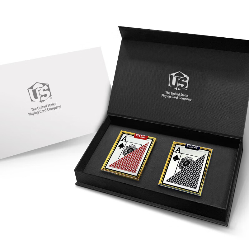 Bee Portable Plastic PVC Waterproof Wide-Format Texas Hold'em Poker Cards, Holiday Gift Box Set of 2 Decks 1