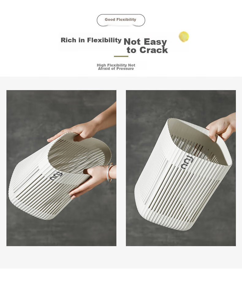 PUCHU Lidless Trash Can, 18L Capacity, Hollow Design for Kitchen, Bedroom, Living Room, Bathroom, Simple Large Garbage Bi 7