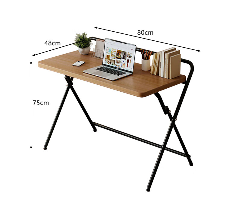 Huanaxin Folding Computer Desk, Home Study Desk, Bedroom Writing And Office Simple Table, BGZ812 Walnut, 80cm 8