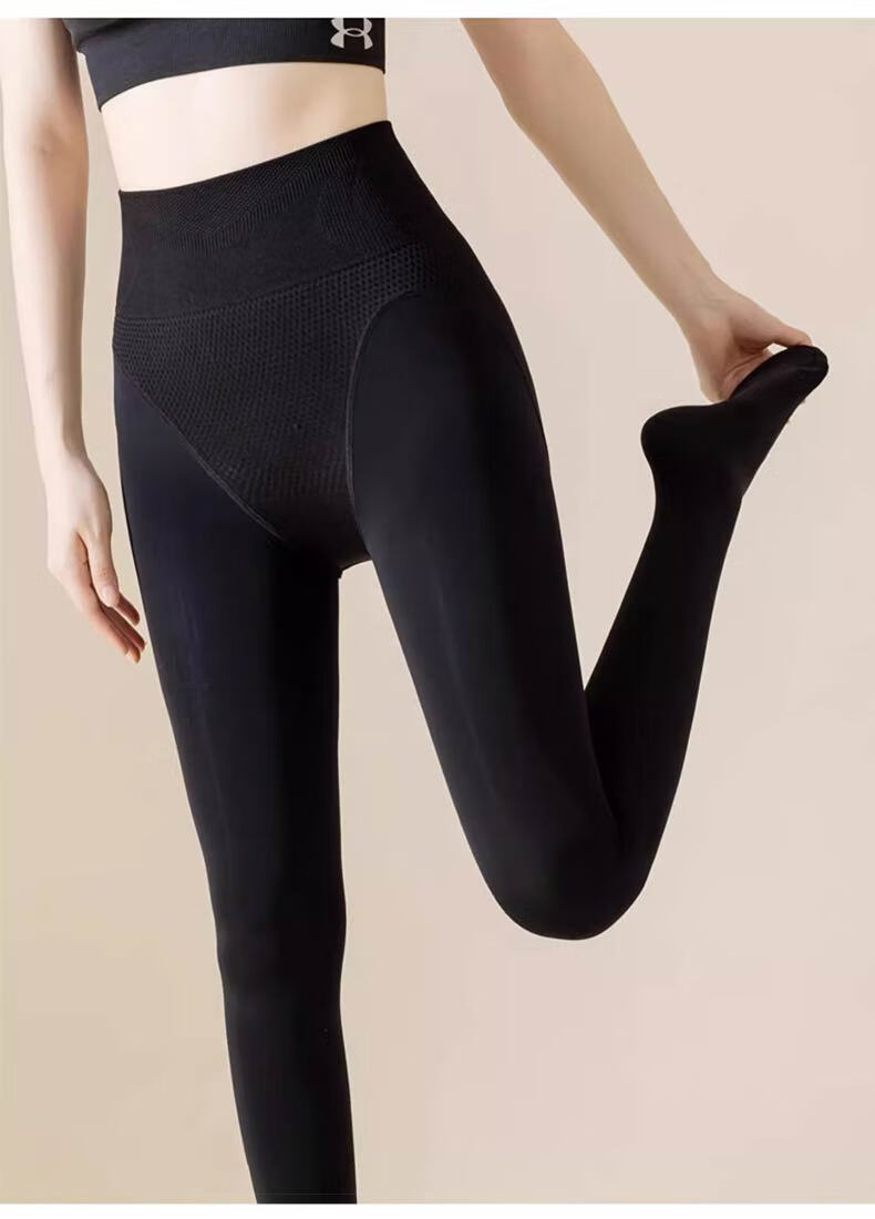 Langsha Women's Thin High-Waist Shaping Anti-Snag Sheer Tights Butt-Lifting Bare-Leg Effect Wire-Free Glossy Pantyhose 19