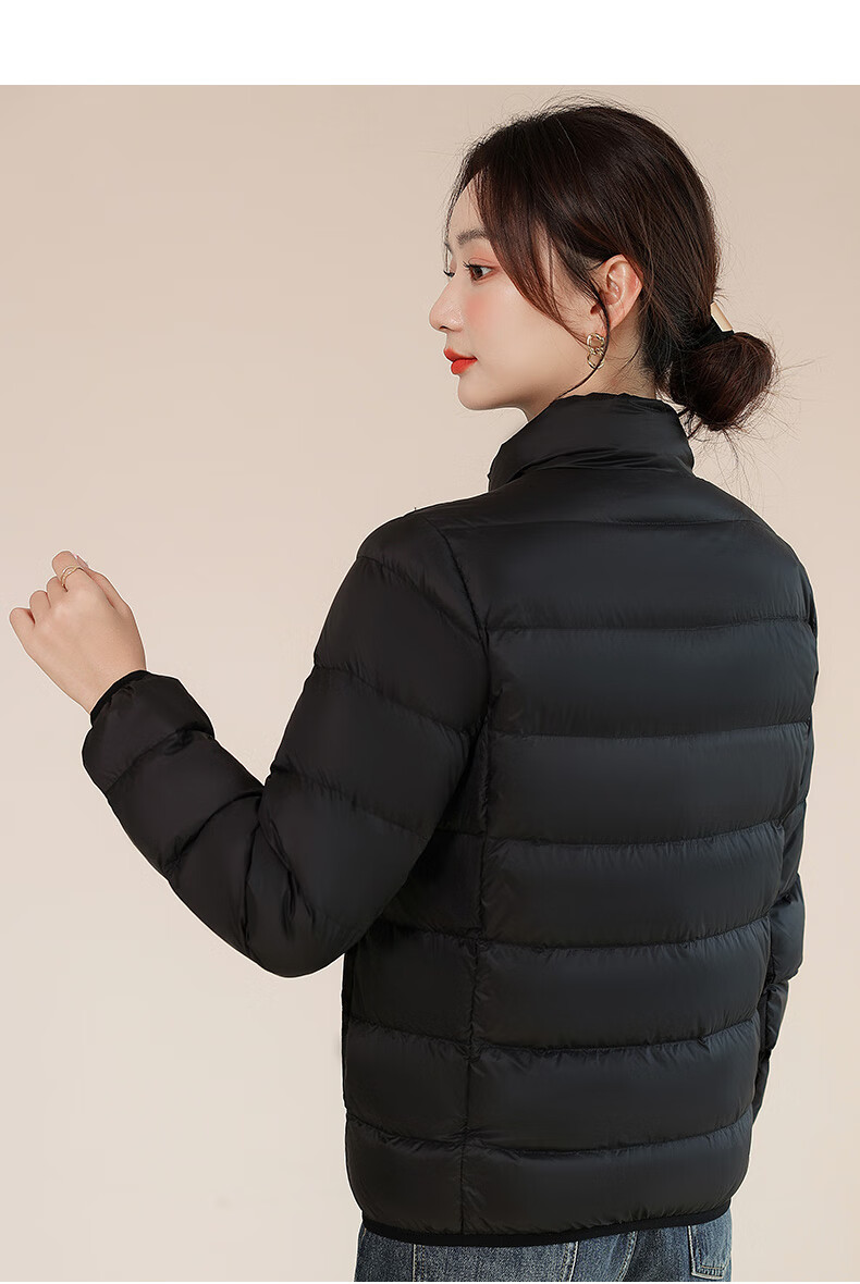 Jeanswest down Jacket for Women, Spring And Autumn Lightweight Down Coat, Short White Duck Down, Lightweight And Thin Outerwear, Women's Style in Bright Red, XL Size 11