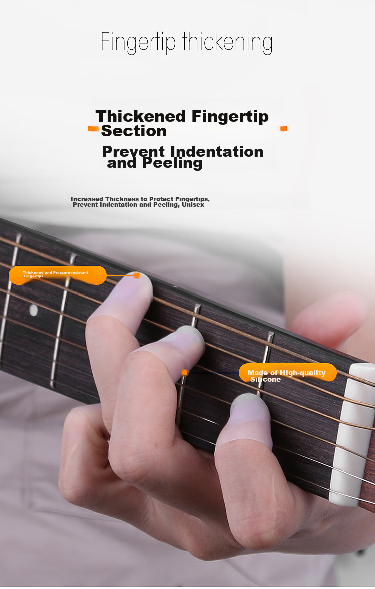 Maneryuepu Guitar Left Hand Finger Cover, Ukulele Guitar String Pressing Finger Protector, Protective Sleeve, Guitar Accessory, Medium Size 9