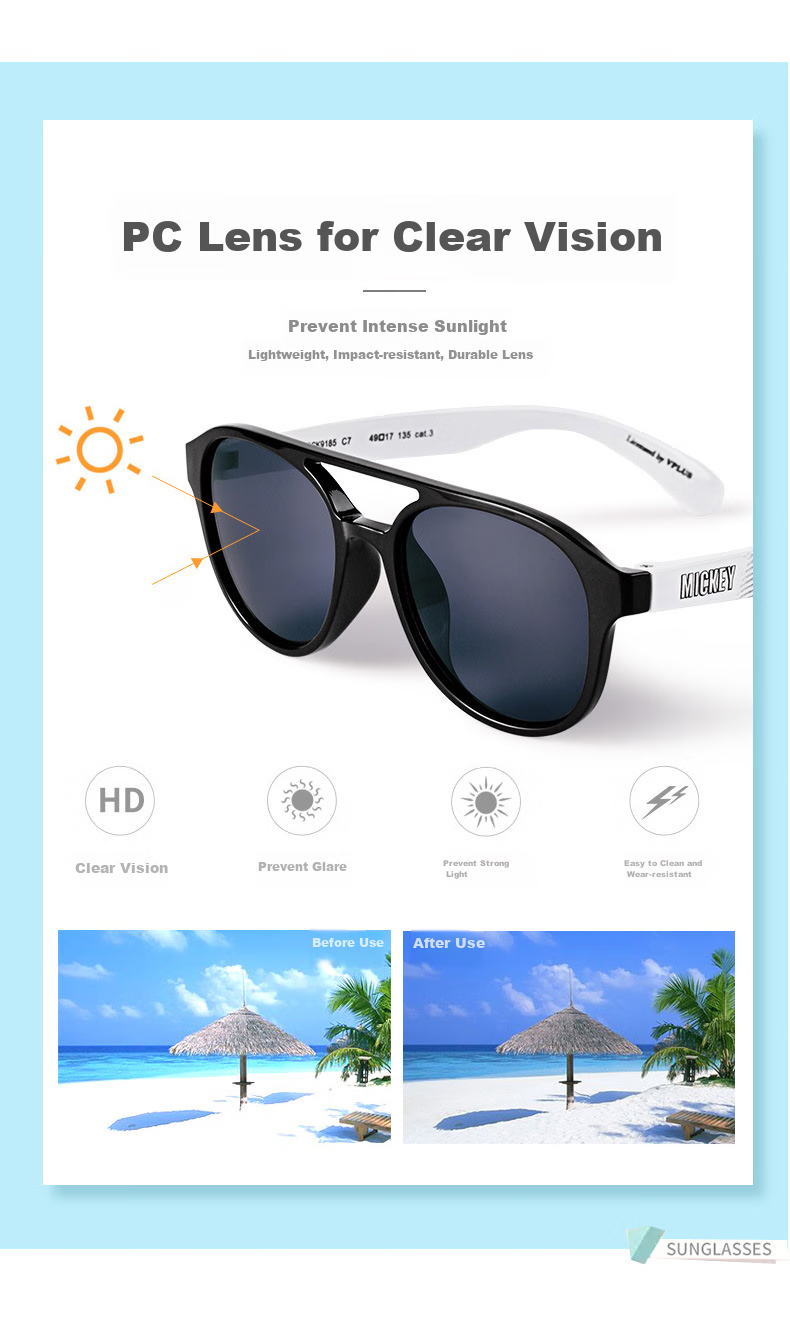 Disney Children's Sunglasses for Boys And Girls, Anti-Glare Sunglasses, Kids' UV Protection Glasses, Children's Christmas Gift 3