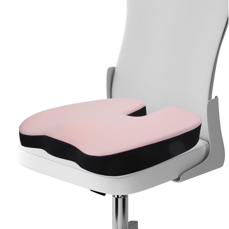 Car Lives Cushion, Office Chair Pad, Buttocks Pad, Memory Foam Lumbar Support Pad, Hemorrhoids Thickened Chair Cushion, Pink