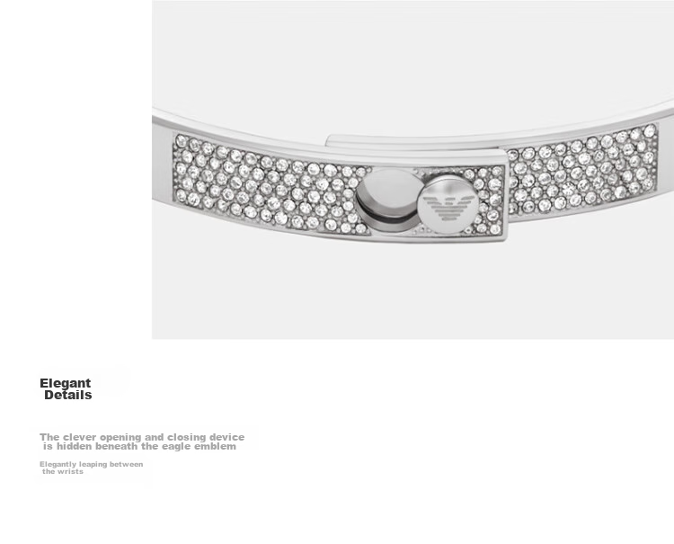 EMPORIO ARMANI Women's Bracelet, Cube Logo Series, Birthday Gift for Girlfriend, EGS3088040 3