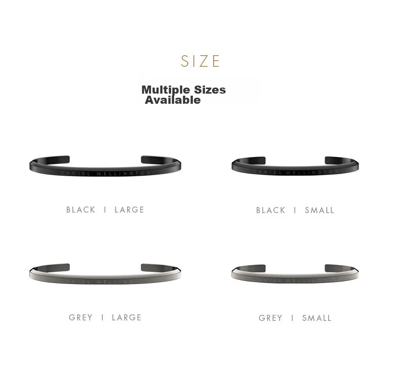 DanielWellington DW Bracelet for Men, Classic Open-End Bracelet with Obsidian Black Small Size DW383 Birthday Gift for Me 14