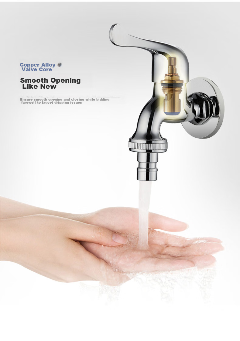 HEGII Mop Sink Faucet, Wall-Mounted Single Cold Quick-Open Extended Balcony Faucet HMF127-140E 8