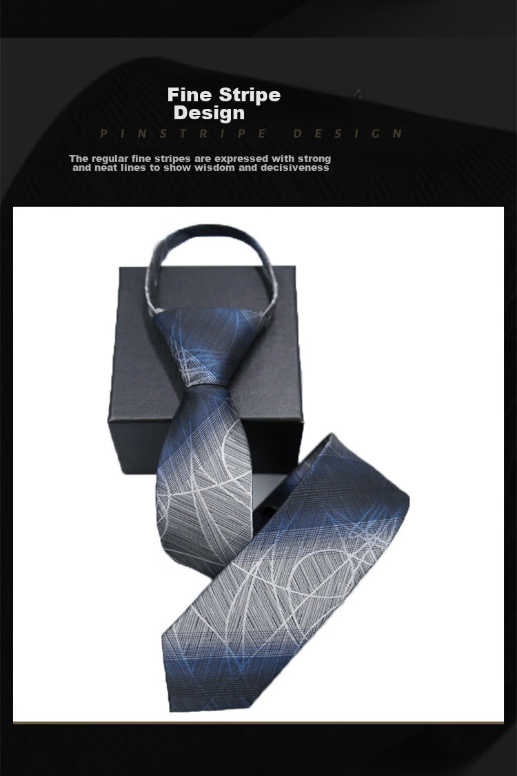 FitonTon Wedding Anniversary Men's Necktie, Formal Business Suit, No-Tie 8cm Tie, Gift Box Set, New Year And Valentine's Day Gift 7