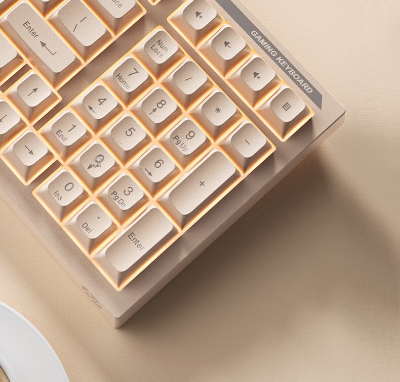 HP K300 Mechanical Keyboard, Quiet And Stylish Office Keyboard, 98 Customizable Layout, Hot-Swappable Wired Gaming Keyboard for Laptops, E-Sports LOL Milk Tea Color 11