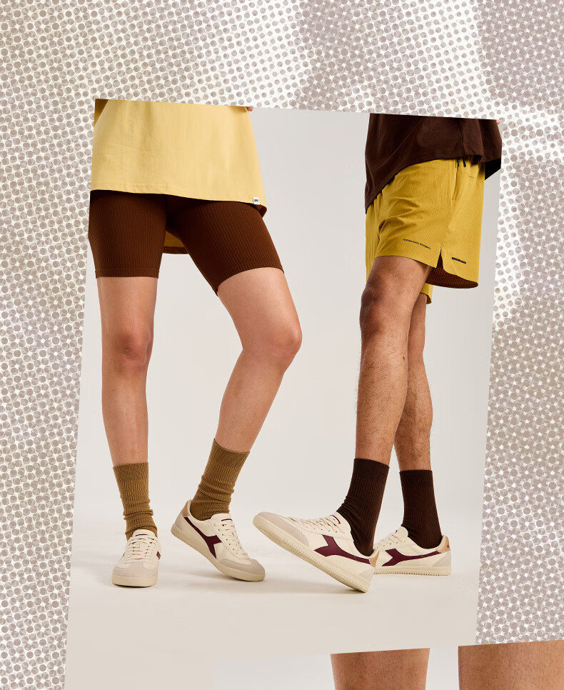 Diadora Saunter EC Unisex Casual Sneakers Small Fit, Recommend Half Size Up Beige/Red 36 12