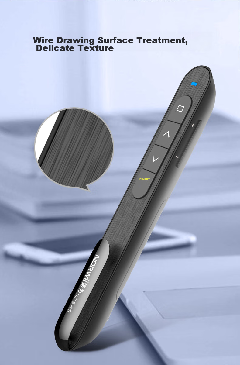 NORWII PPT Remote Pointer for Teachers, 360° Laser Pointer, Adjustable Volume, Projection Pen, 100m Remote Page Turner, Wireless Presenter, N27 Red Light, Black 5
