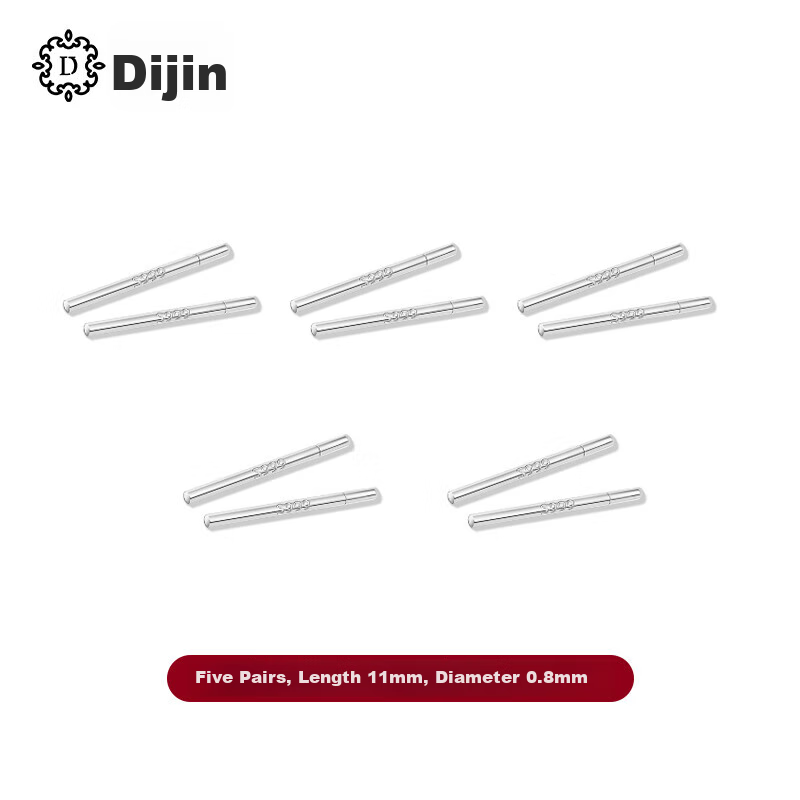 Dijing S999 Silver Stud Earrings for Women, Ear Care Stick, Simple Double-Ended Ear Rod, No Need to Remove While Sleeping, Birthday Gift, Invisible Ear Piercing