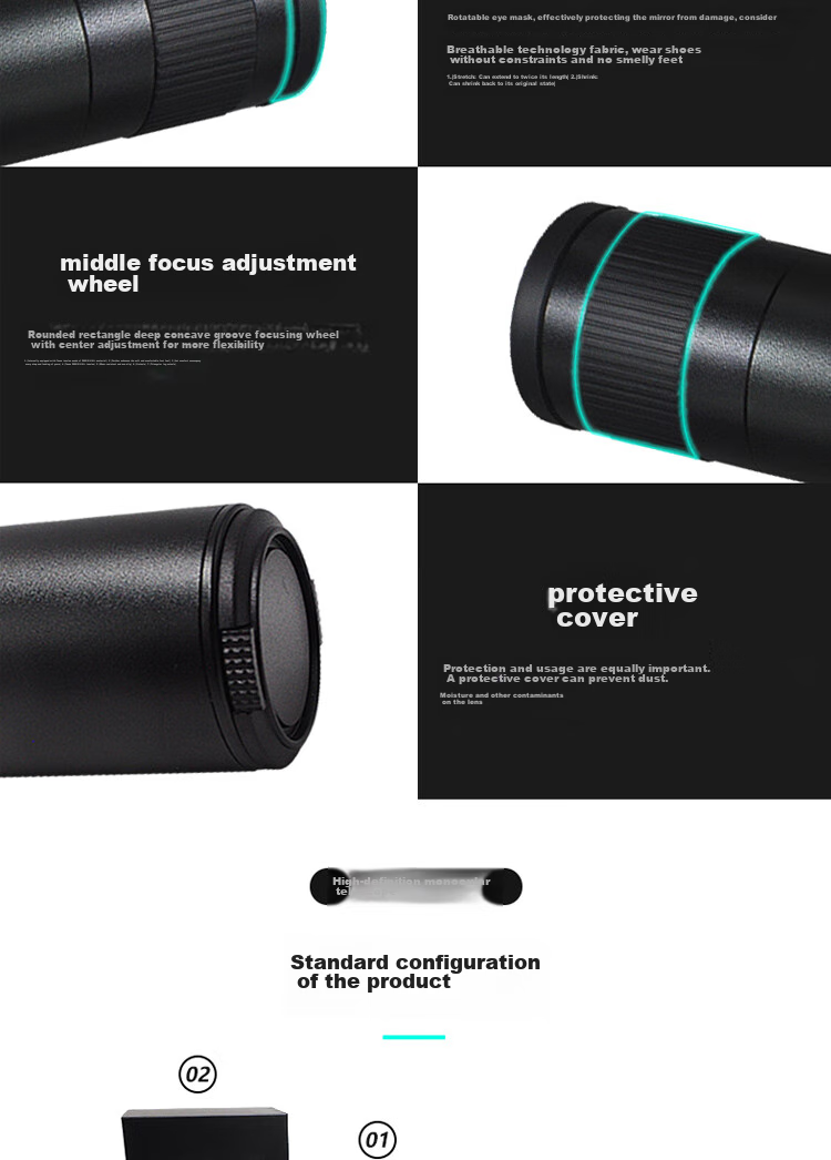 EXPLORE SCIENTIFIC Single-Tube Telescope 7X32 Wide-Angle High Magnification High-Definition Night Vision Concert Professional Outdoor Portable 14
