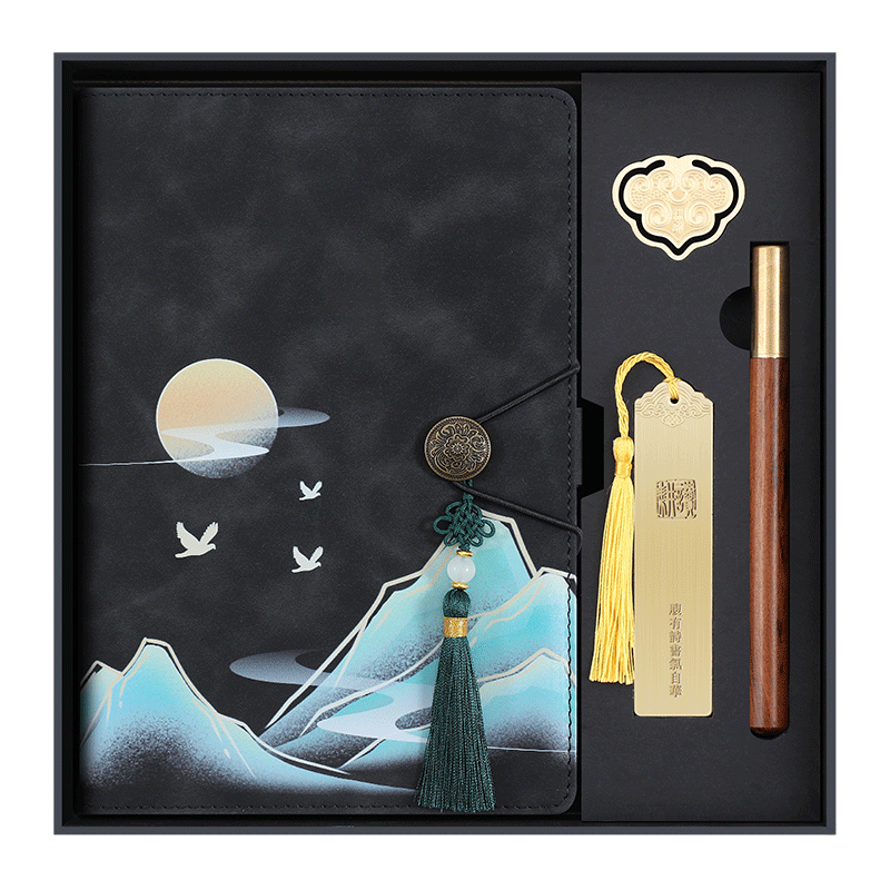 Jiaranheng Mid-Autumn Festival Gift for Teachers, Chinese-Style Notebook Stationery Gift, National Trend High-Quality A5 Journal, Annual Meeting Souvenir, Customizable Memento