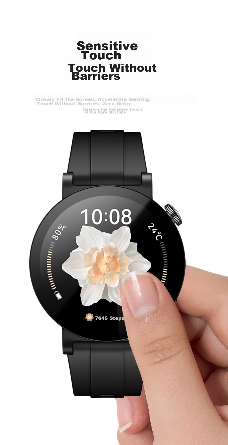 CangHua Screen Protector for Huawei Watch GT4, All-In Protective Film, Full Coverage Tempered Glass, Wear-Resistant And Scratch-Proof, Transparent, 41mm 9