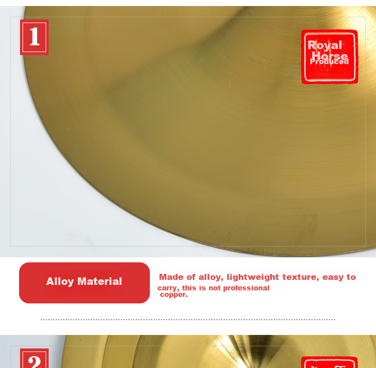 YU MA C-24 Gong, Bright Gong, Small Gong, Jingchao, Stage Performance, Opera, Sheng Gong, Three-Note Instrument, Children's Band Gong 11