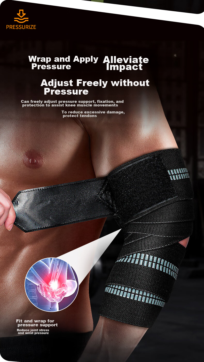 LP Fitness Elbow And Hand Support for Men, Compression Wrist Wrap Elastic Band for Strength Training, Squats, Bench Press, Deadlifts Protective Gear 5