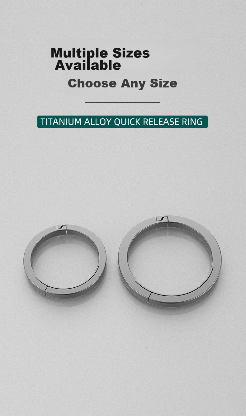 YORA Titanium Alloy Quick-Release Keychain, 26/32mm Combination Car Chain, EDC Accessory, Quick-Release Buckle, Flat Ring, Flat Round 4