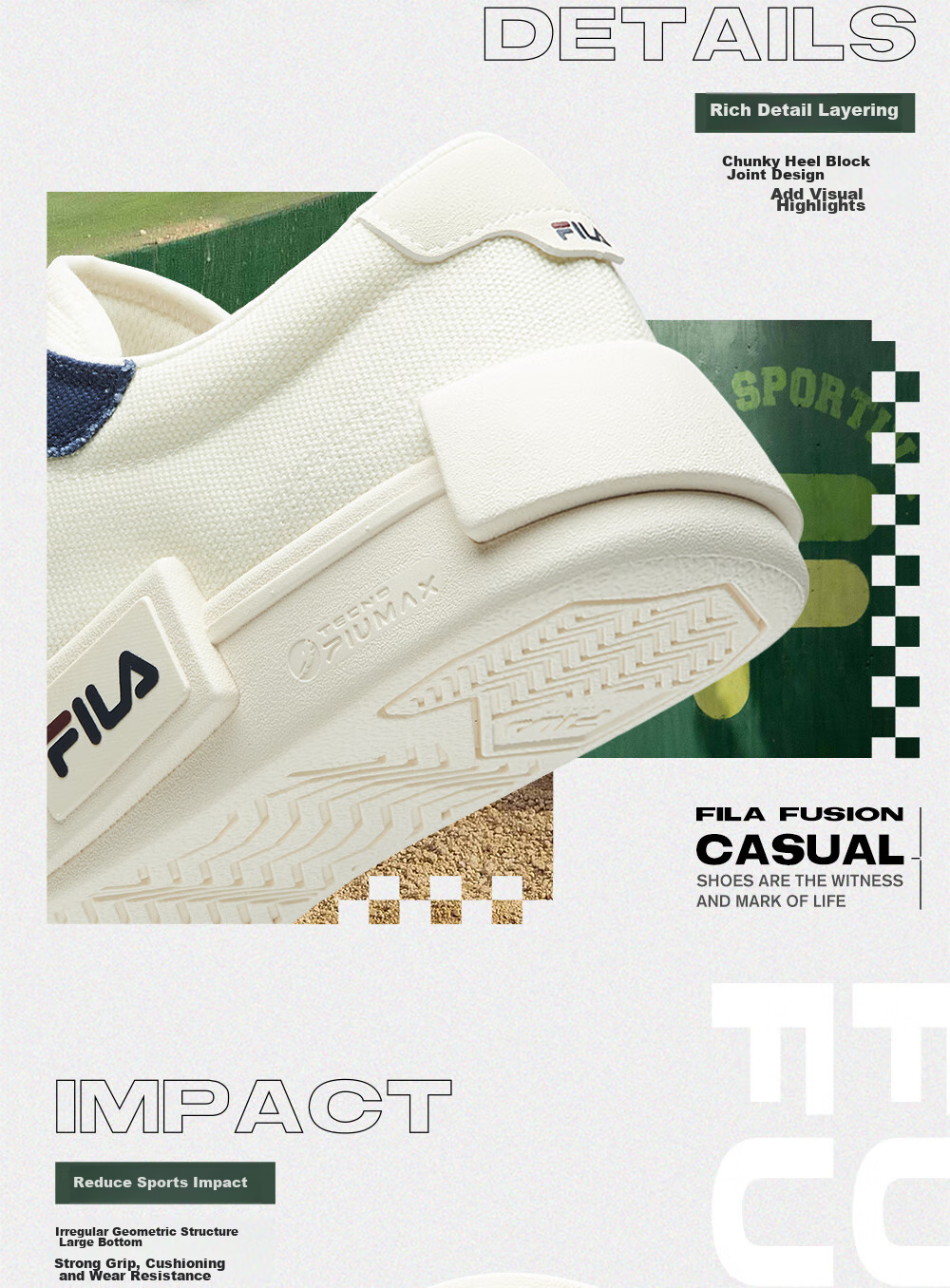 FILA FUSION POP Canvas Women's Sneakers Sports Casual Shoes 8