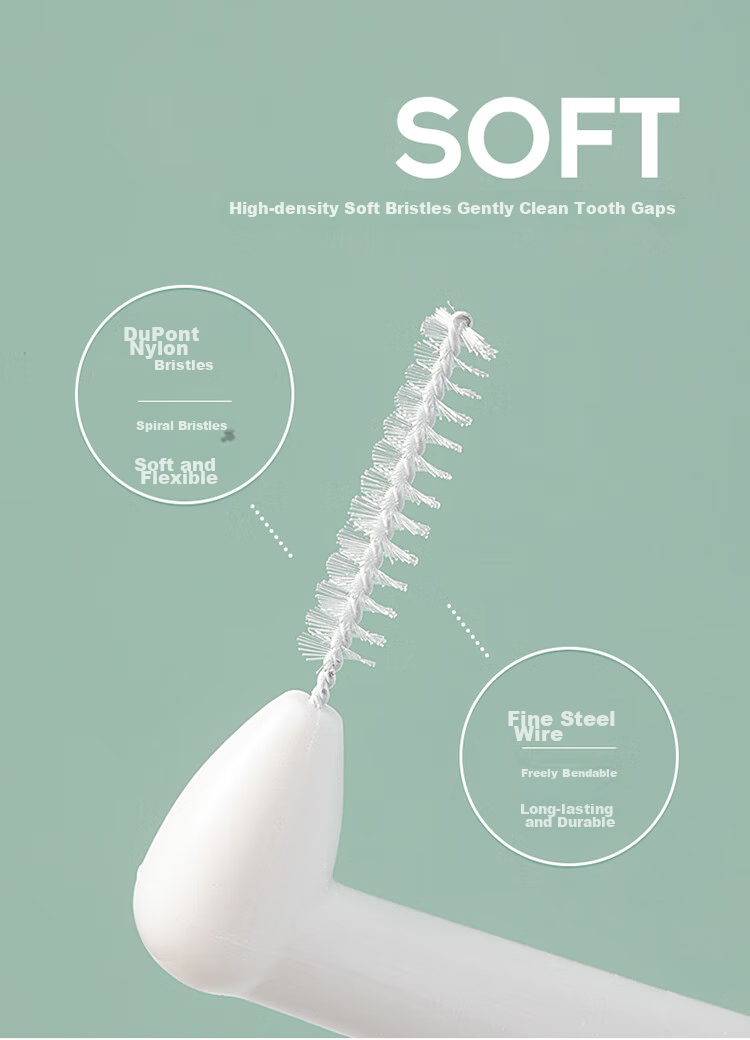 Meyarn Interdental Brush Type I 0.8mm, 20 Pieces, Soft Bristles for Between Teeth Cleaning, Imported Steel Wire Orthodontic Tooth Cleaning 5