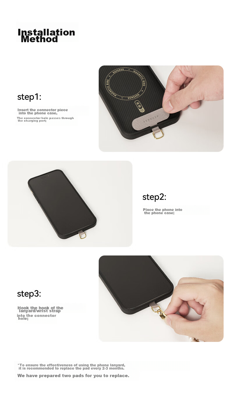 DEFENSE Udemos Phone Lanyard Colorful Bracelet Short Anti-Loss Design Fashionable Portable Phone Strap Bracelet Pearl Bracelet Right Shadow Flowing Gold 7
