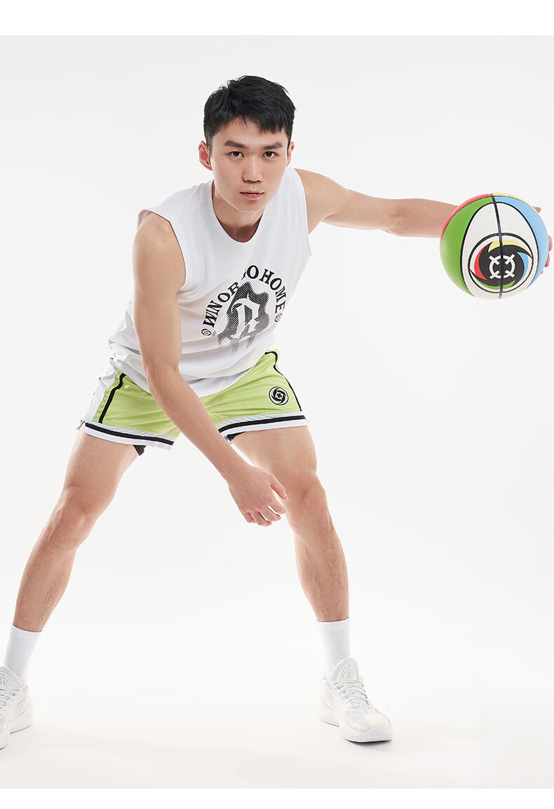 RIGORER Men's Shorts, 2024 Spring Style, Basketball Running Training Shorts, Casual Breathable Sports Pants, Pure White 25