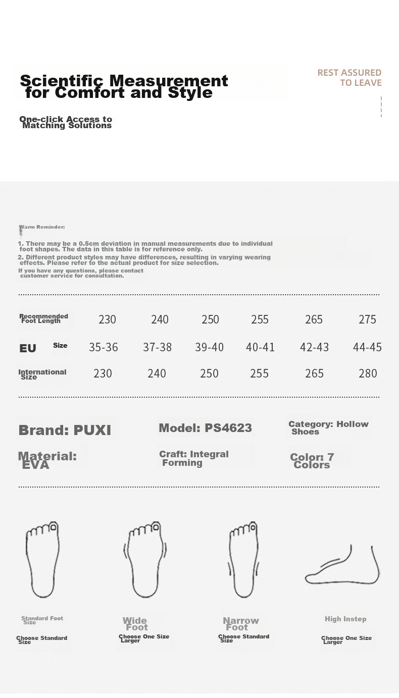 Poxi Cheese-Flavored Crocs-Style Perforated Shoes for Women, Thick-Soled Sandals, Beach Closed-Toe Slippers, Outdoor Wear for Couples, Reef Black, Size 42-43 15