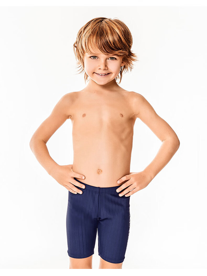 BALNEAIRE Youth Swim Shorts, Mid-Length Professional Training Sports Boys Swimming Hot Spring Bathing Suit, 250012 Black, Size 100 8