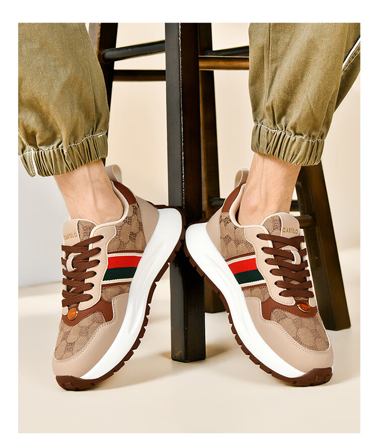 CARTELO Men's Shoes, Casual Sports, Autumn And Winter Outdoor Hiking, Travel Commuting, Jogging, Soft Sole, Wear-Resistant, Retro Versatile, New Style 23