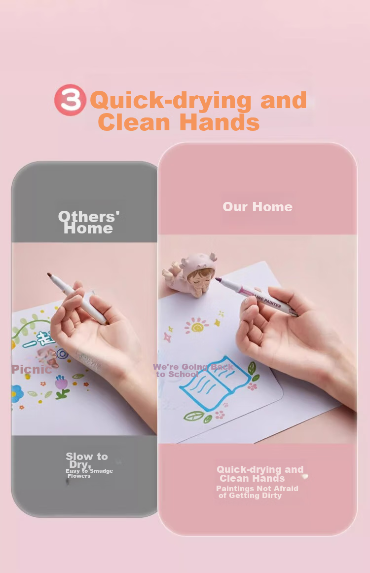 Liupintang Double-Line Outline Pen, 12 Colors, Gel Dual-Color Fluorescent Marker, for Writing, Students And Children, Floral Pattern Journaling, Colorful Pens, Curved Line Drawing, Small Newspaper Marking, Outlining Pe 12
