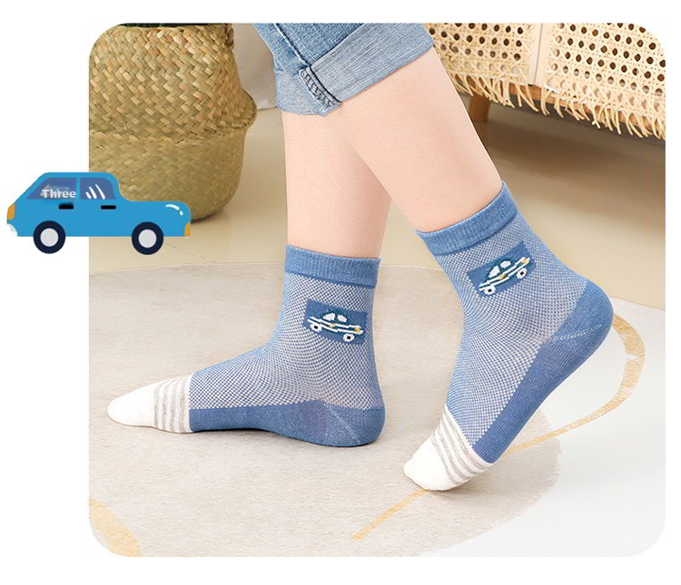 LangSha Children's Socks, Boys' Spring And Summer Thin Cotton Socks, Comfortable Breathable Mesh Socks for Boys 16