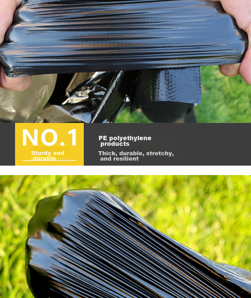 Wellguarding Heavy-Duty Garbage Bags, 50L Thick Black Trash Bags for Hotels And Sanitation, Large Size 70*80cm, 50 Count, Double-Sided 3 Mil Thickness 6