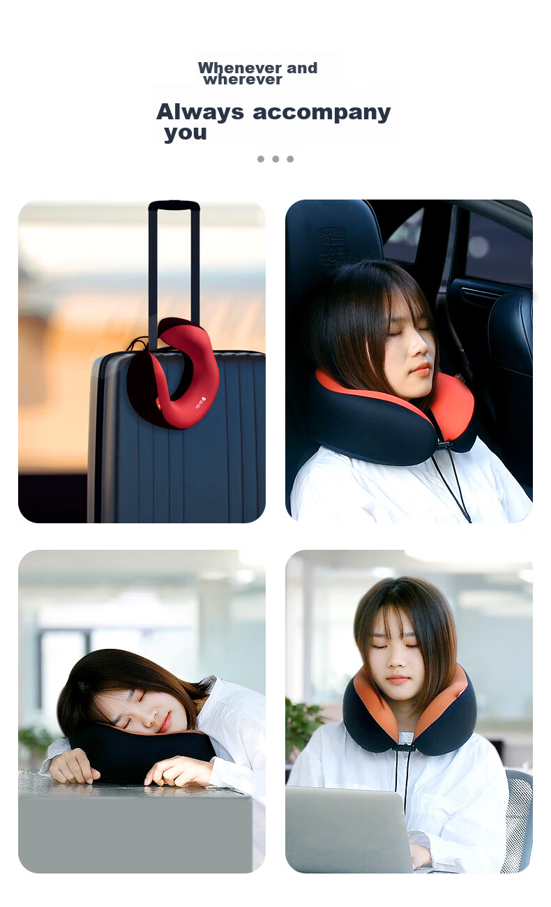 GiGi U-Shaped Neck Pillow, Memory Foam Travel Pillow for Airplane And Car, Nap Pillow, Cushion, Gray 5