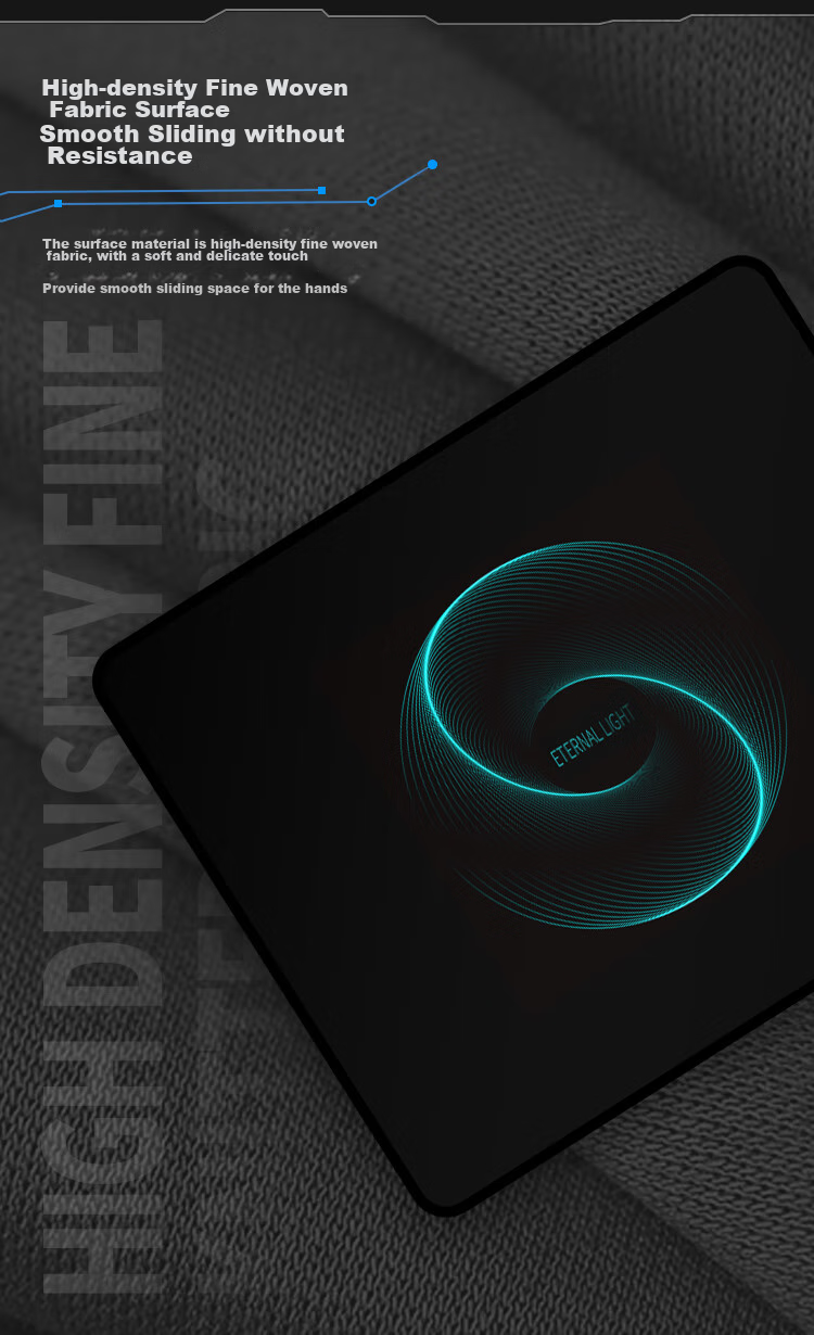 AOC Full-Property Series Gaming Mouse Pad, Small Size 300*250*4mm, Thickened with Locked Edges, Office Keyboard Computer Desk Pad, M112/93, Eternal Black 2