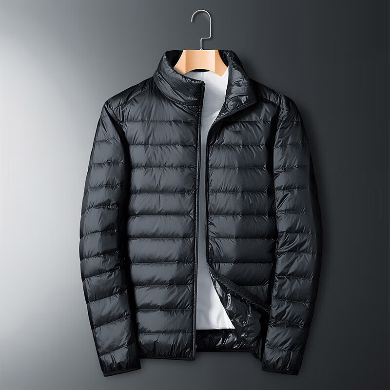 Mianzhi Men's down Jacket, Autumn And Winter Casual Large Size Warm Lightweight Outdoor Coat for Young And Middle-Aged, Black, XL 7