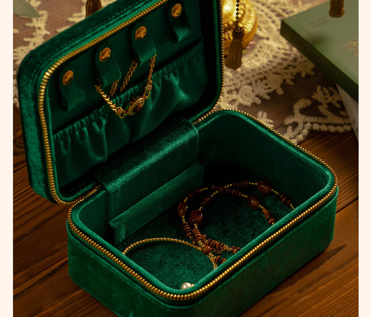Fanyejia Jewelry Storage Box for Rings, Earrings, Necklaces, High-End Jewelry, Anti-Oxidation, Dustproof, Portable Accessory Box 13